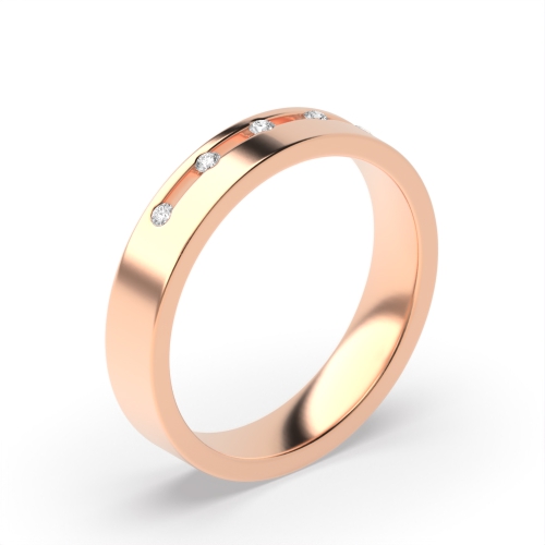 Channel Setting Round Rose Gold Twilight radiance Band Diamond Rings
