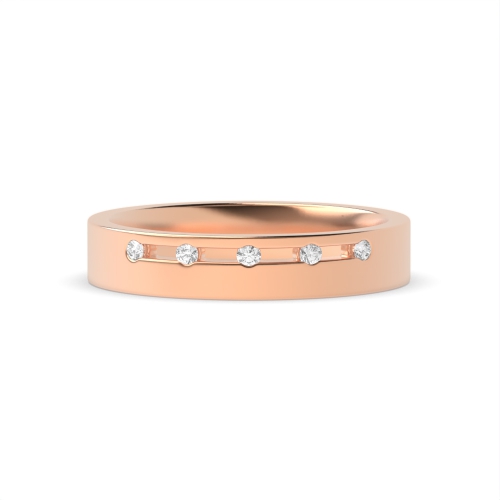 Channel Setting Round Rose Gold Twilight radiance Band Diamond Rings