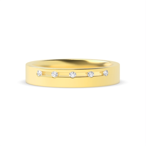 Channel Setting Round Yellow Gold Twilight radiance Band Diamond Rings