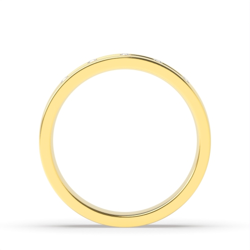 Channel Setting Round Yellow Gold Twilight radiance Band Diamond Rings