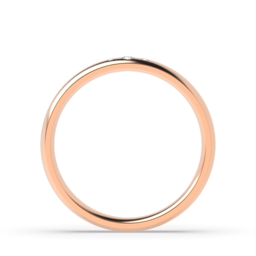 Flush Setting Round Rose Gold Zenith clasp Band Diamond Rings