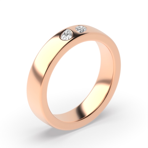 Prong Pear Rose Gold Ether whisper Band Diamond Rings