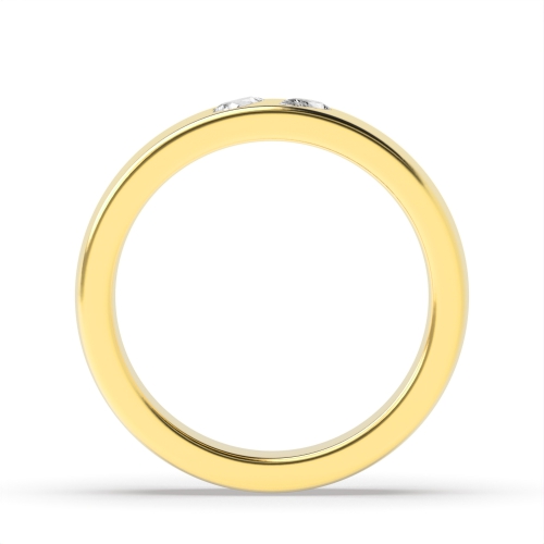 Prong Pear Yellow Gold Ether whisper Band Diamond Rings