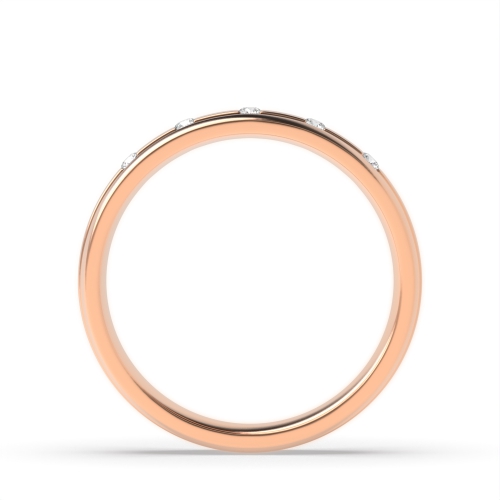 Bezel Setting Round Rose Gold Ethereal veil Eternity Diamond Rings