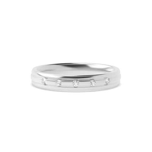 Bezel Setting Round Ethereal veil Moissanite Eternity Diamond Rings