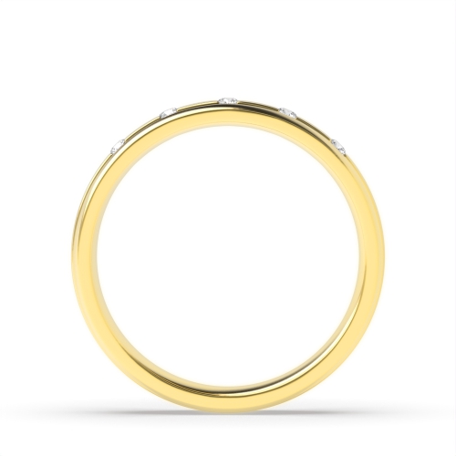 Bezel Setting Round Yellow Gold Ethereal veil Eternity Diamond Rings