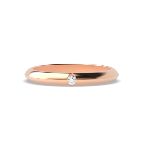 Channel Setting Round Rose Gold Spectra veil Band Diamond Rings