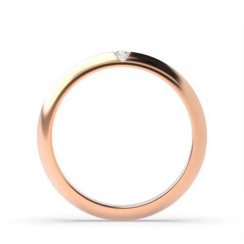 Channel Setting Round Rose Gold Spectra veil Band Diamond Rings