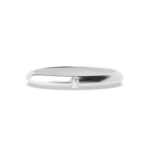 Channel Setting Round White Gold Spectra veil Band Diamond Rings