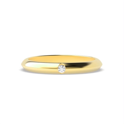 Channel Setting Round Yellow Gold Spectra veil Band Diamond Rings