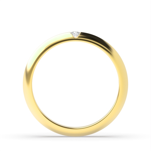 Channel Setting Round Yellow Gold Spectra veil Band Diamond Rings