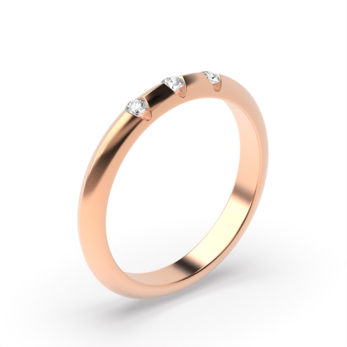 Channel Setting Round Rose Gold Luminance bands Band Diamond Rings