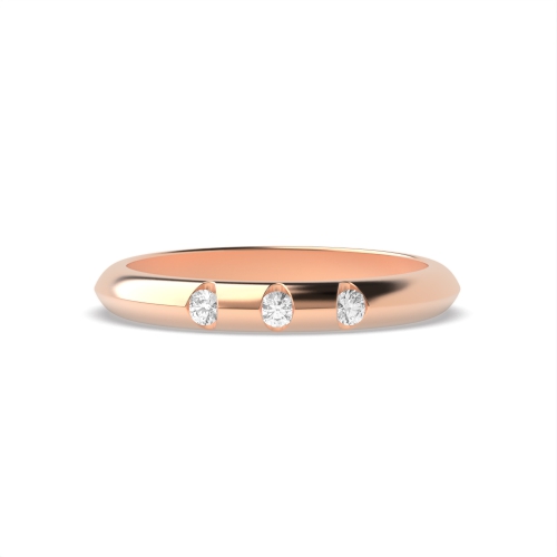 Channel Setting Round Rose Gold Luminance bands Band Diamond Rings