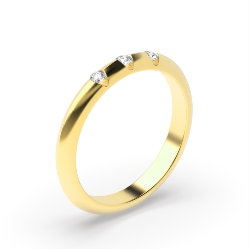Channel Setting Round Yellow Gold Luminance bands Band Diamond Rings