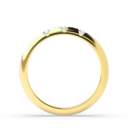 Channel Setting Round Yellow Gold Luminance bands Band Diamond Rings