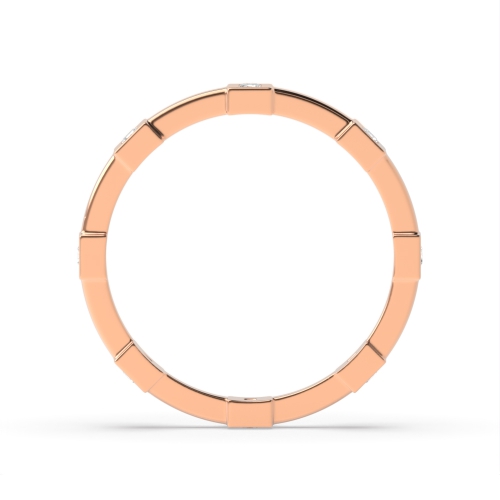 Bezel Setting Princess Rose Gold Solar veil Eternity Engagement Rings