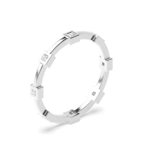 Bezel Setting Princess White Gold Solar veil Full Eternity Engagement Rings