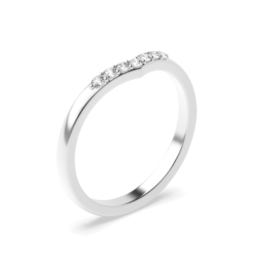 4 Prong Round White Gold Wishbones Women's Shaped Wedding Rings & Bands