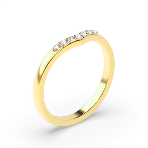 4 Prong Round Yellow Gold Wishbones Wedding Rings & Bands