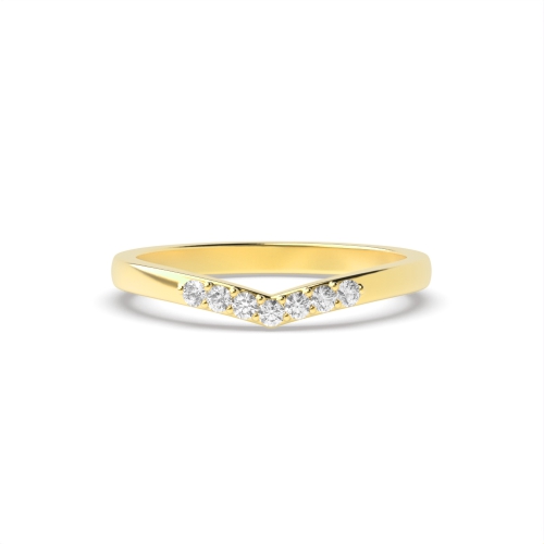 4 Prong Round Yellow Gold Wishbones Wedding Rings & Bands