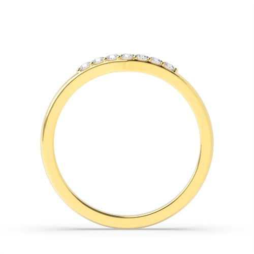 4 Prong Round Yellow Gold Wishbones Wedding Rings & Bands