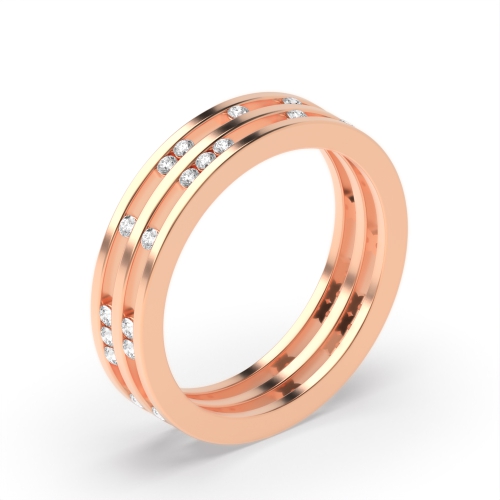 Channel Setting Round Rose Gold Ethereal bands Diamond Band Engagement Rings