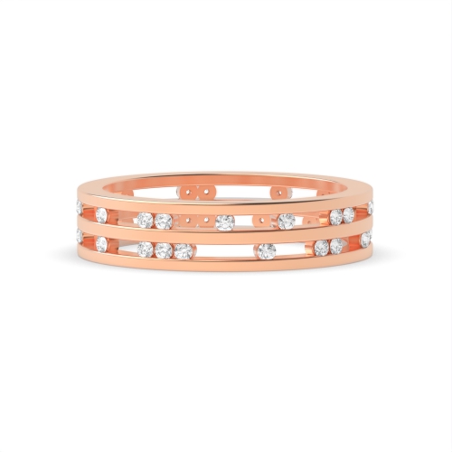 Channel Setting Round Rose Gold Ethereal bands Diamond Band Engagement Rings