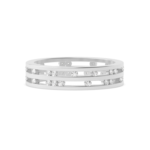 Channel Setting Round White Gold Ethereal bands Full Eternity Engagement Rings