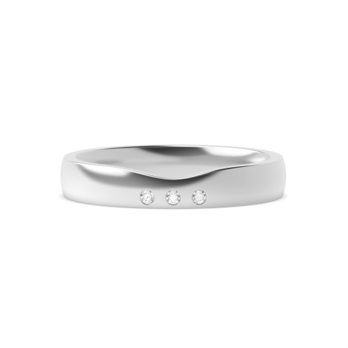 Flush Setting Round White Gold Band Diamond Rings