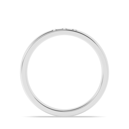 Flush Setting Round White Gold Band Diamond Rings