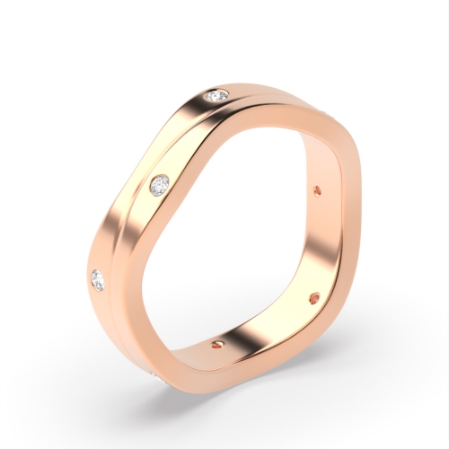 Bezel Setting Round Rose Gold Zenith bands Eternity Engagement Rings