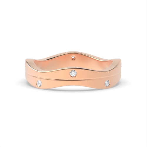 Bezel Setting Round Rose Gold Zenith bands Eternity Engagement Rings