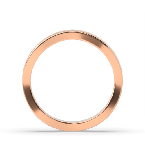 Bezel Setting Round Rose Gold Zenith bands Eternity Engagement Rings