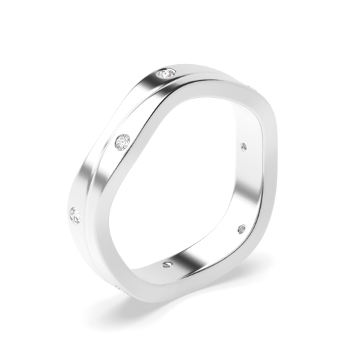 Bezel Setting Round White Gold Zenith bands Full Eternity Engagement Rings