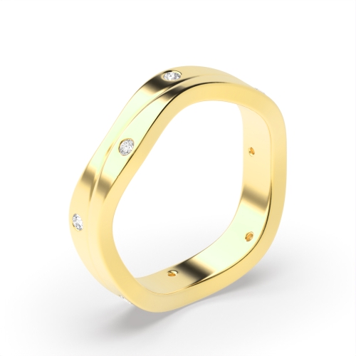Bezel Setting Round Yellow Gold Zenith bands Eternity Engagement Rings
