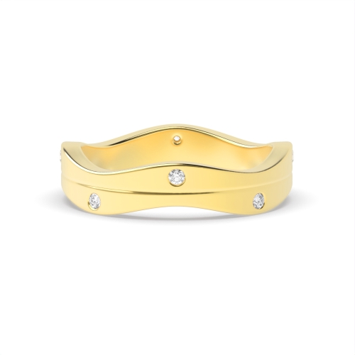 Bezel Setting Round Yellow Gold Zenith bands Eternity Engagement Rings