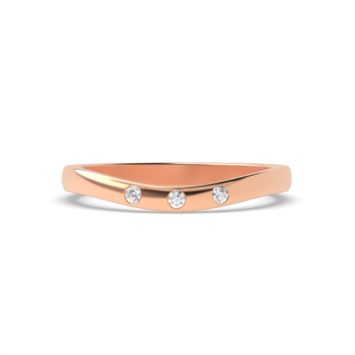 Bezel Setting Round Rose Gold Cipherbeam Diamond Band Wedding Rings & Bands