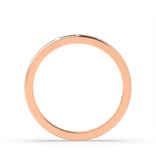 Bezel Setting Round Rose Gold Cipherbeam Diamond Band Wedding Rings & Bands