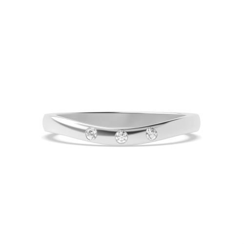 Bezel Setting Round White Gold Cipherbeam Diamond Band Wedding Rings & Bands