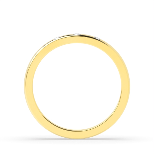 Bezel Setting Round Yellow Gold Cipherbeam Diamond Band Wedding Rings & Bands