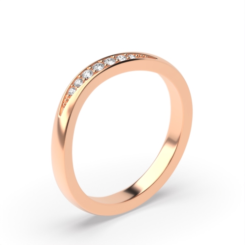 Pave Setting Round Rose Gold Aurora mosaic Diamond Band Wedding Rings & Bands