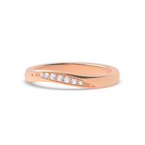 Pave Setting Round Rose Gold Aurora mosaic Diamond Band Wedding Rings & Bands