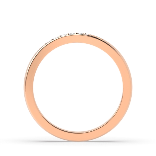 Pave Setting Round Rose Gold Aurora mosaic Diamond Band Wedding Rings & Bands