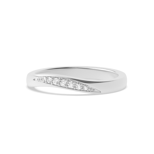 Pave Setting Round White Gold Aurora mosaic Diamond Band Wedding Rings & Bands