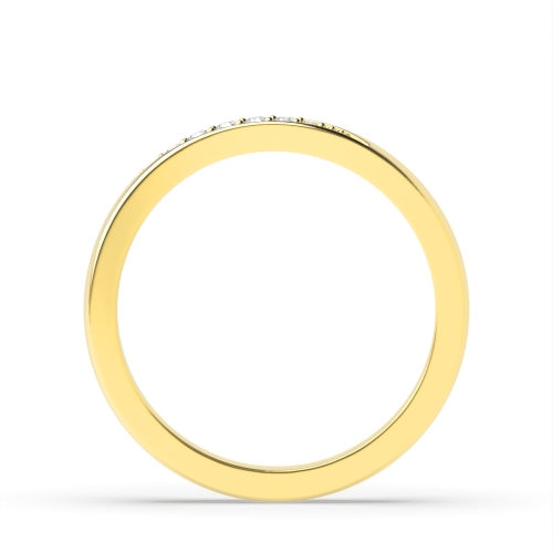 Pave Setting Round Yellow Gold Aurora mosaic Diamond Band Wedding Rings & Bands