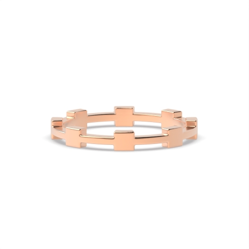 Rose Gold Contemporary Diamond Band Wedding Rings & Bands