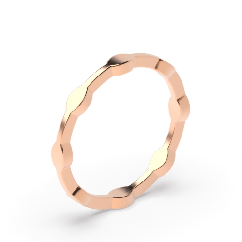 Rose Gold Carved Diamond Band Wedding Rings & Bands