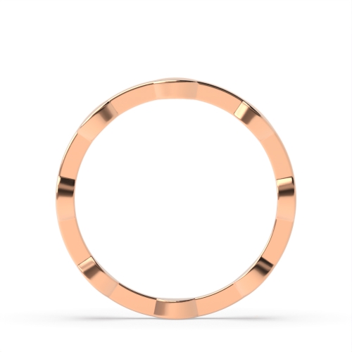 Rose Gold Carved Diamond Band Wedding Rings & Bands