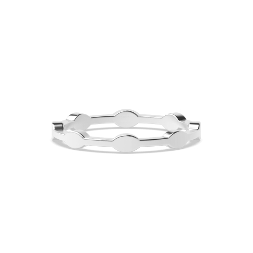 White Gold Carved Women's Plain Wedding Rings & Bands