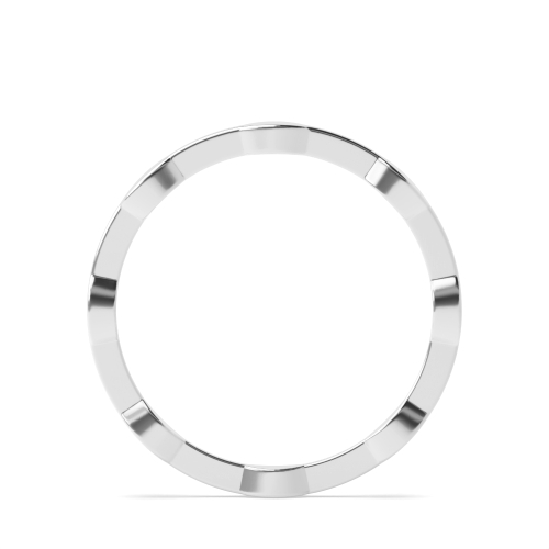 White Gold Carved Women's Plain Wedding Rings & Bands